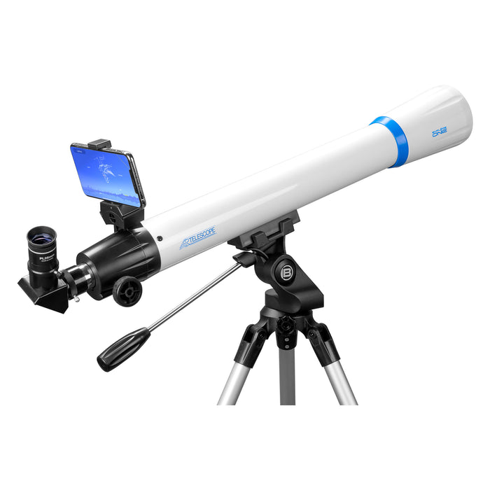 Explorez un télescope de réfracteur StarApp - 50 mm avec un support Panhandle et une application d'astronomie
