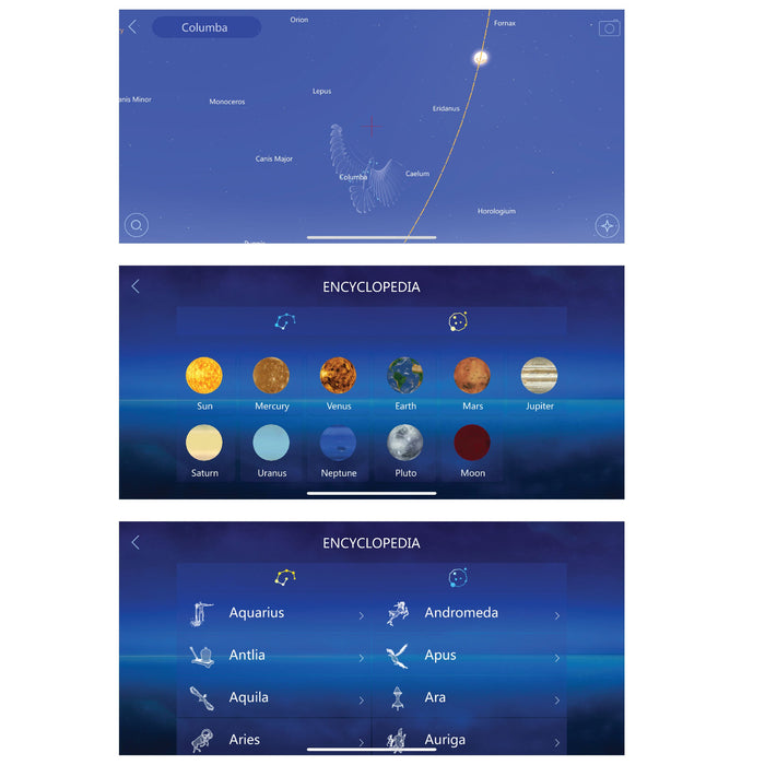 Esplora un telescopio da refrattatore da 50 mm con monte Panhandle e app di astronomia